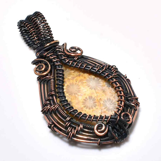 Earth’s Embrace – Dendritic Agate Copper Pendant