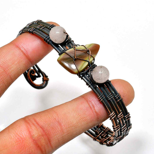 Terra’s Embrace – Oxidized Copper & Natural Stone Bracelet