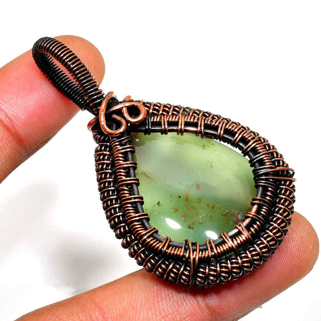 Nature’s Embrace – Jade & Copper Pendant