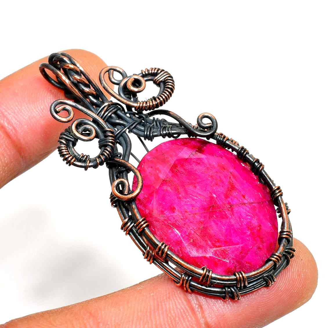 Heart of Ember – Ruby Copper Pendant