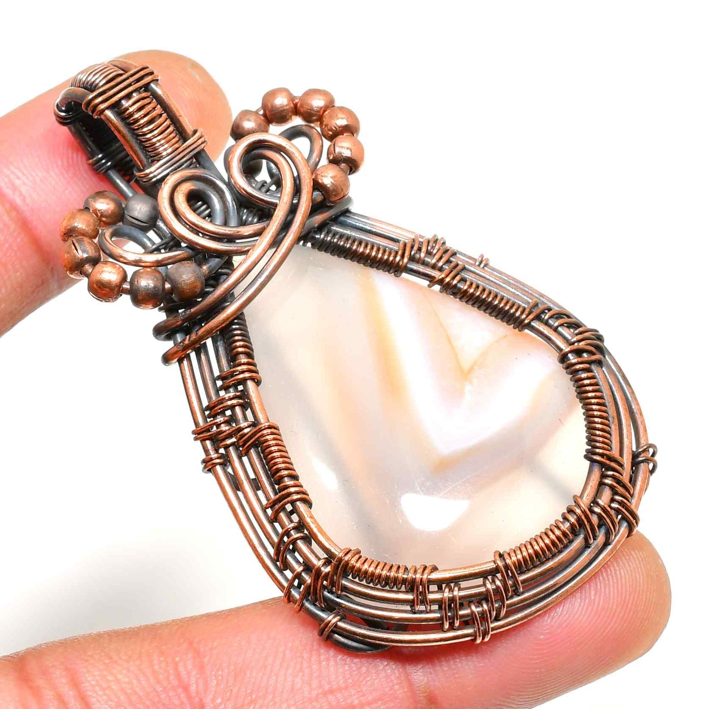 Terra’s Embrace – Agate & Copper Pendant