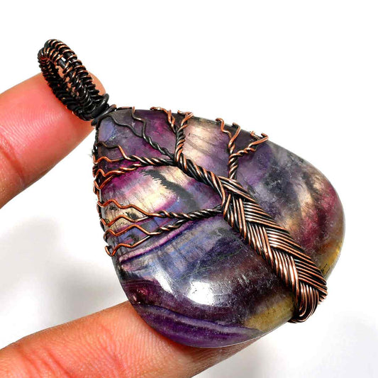 Ebony Grove – Fluorite Copper Pendant