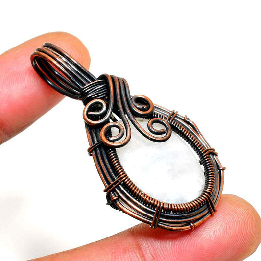 Selene’s Shield – Amethyst & Copper Pendant
