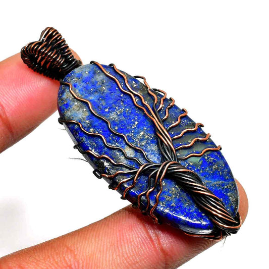 Lapis Whisper – Lapis Lazuli Copper Pendant