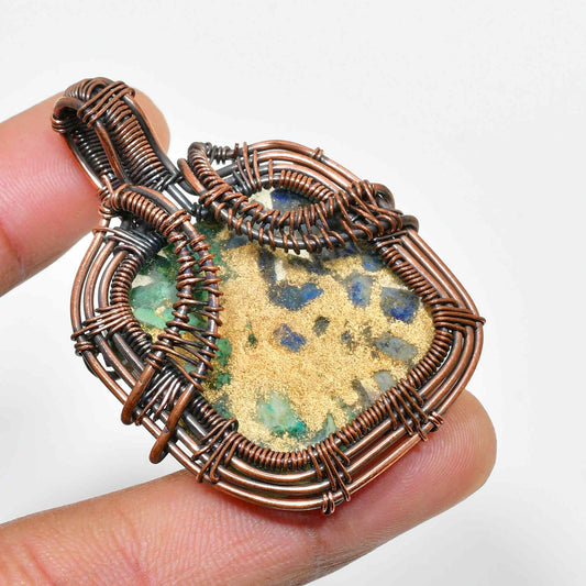 Gaia’s Embrace – Agate Copper Pendant