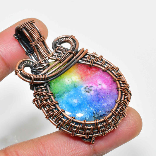 Celestial Harmony – Quartz & Copper Pendant