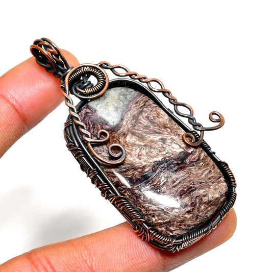 Ezra’s Veil – Oxidized Copper Jasper Pendant