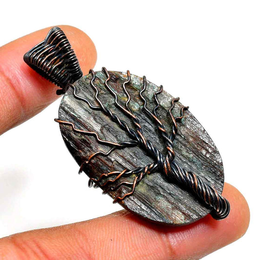 Gaia’s Embrace – Green Jasper Tree of Life Pendant