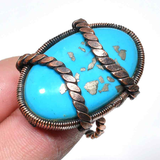 Azure Embrace – Turquoise Copper Ring