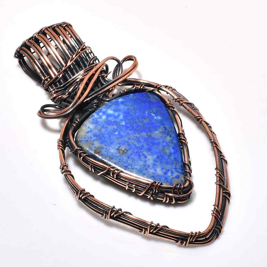 Celestial Elegance – Lapis Lazuli Copper Pendant
