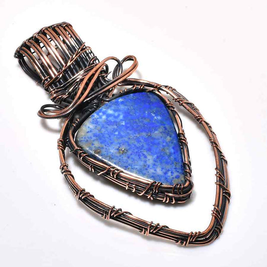 Celestial Elegance – Lapis Lazuli Copper Pendant