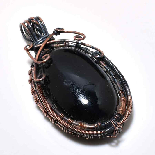 Shadow’s Anchor – Onyx & Copper Pendant