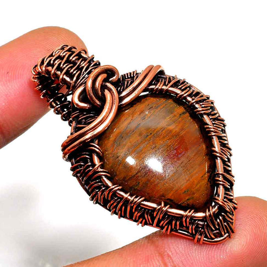 Terra’s Embrace – Tiger Eye Copper Pendant