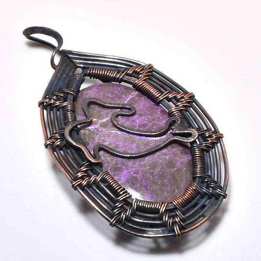 Ezra’s Veil – Mystic Amethyst Copper Pendant