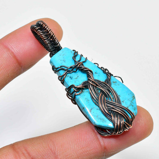 Earth’s Embrace – Turquoise Copper Pendant