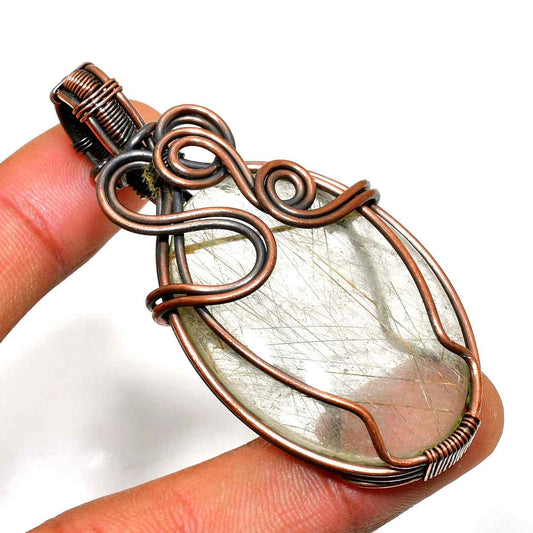 Harmony’s Shield – Natural Gemstone & Copper Pendant