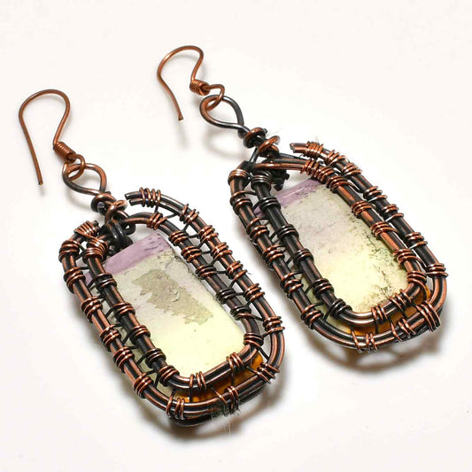Amethyst Serenity – Copper Wire Earrings