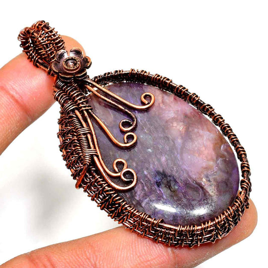 Ezra’s Veil – Amethyst & Copper Mystic Pendant