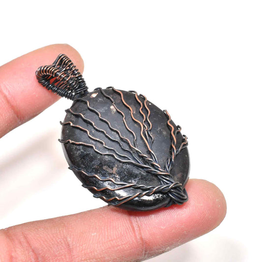 Earth’s Whisper – Blackstone Copper Pendant