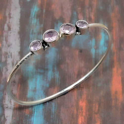 Celestia’s Embrace – Sterling Silver Amethyst Bracelet