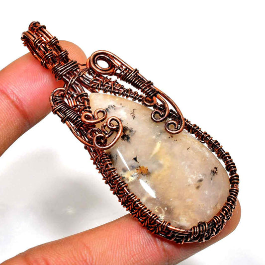 Serenity’s Veil – Copper-Wrapped Crystal Pendant
