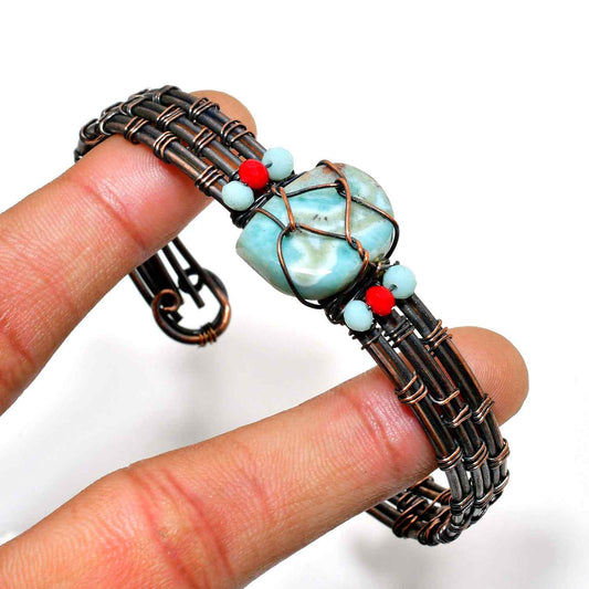Serenity Shore – Larimar Copper Bracelet