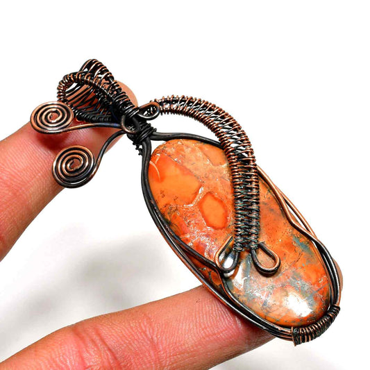 Ember’s Muse – Carnelian Copper Pendant