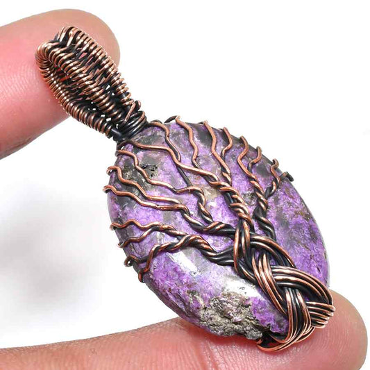 Ezra’s Veil – Oxidized Copper Amethyst Pendant