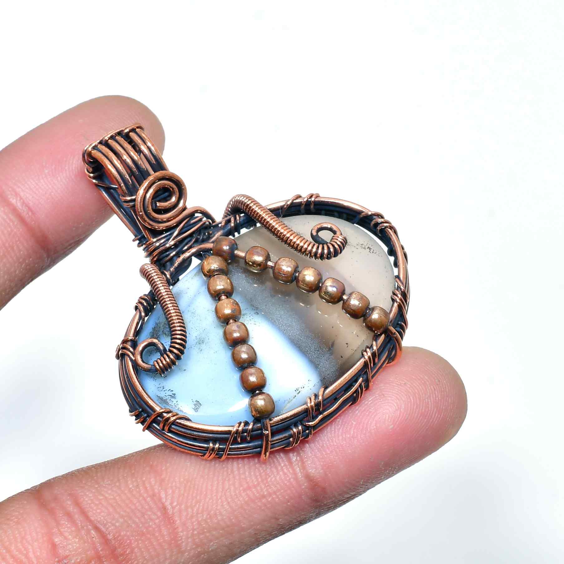 Earthen Muse – Agate & Copper Pendant