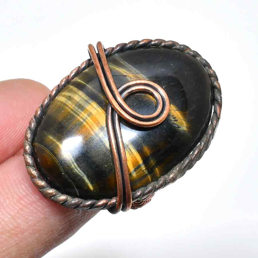 Ava’s Armor – Tiger’s Eye Copper Pendant