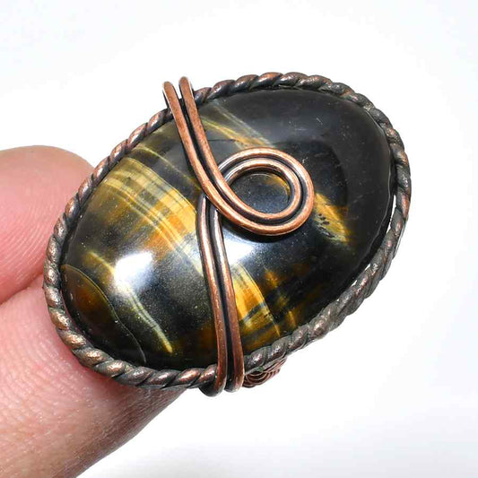 Ava’s Armor – Tiger’s Eye Copper Pendant