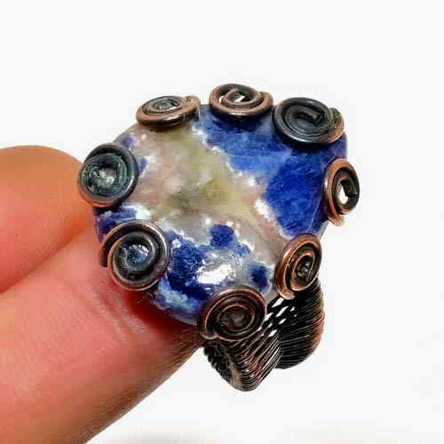 Serenity’s Veil – Sodalite Copper Ring