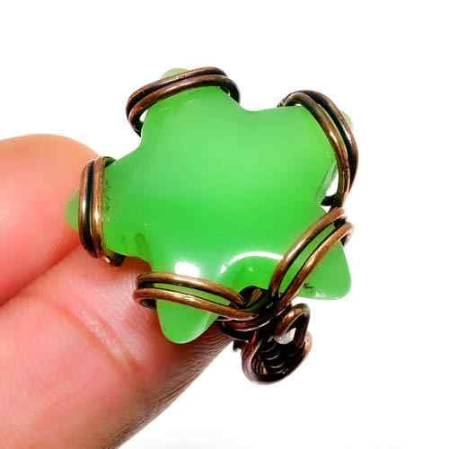 Serenity’s Call – Green Chalcedony Copper Pendant