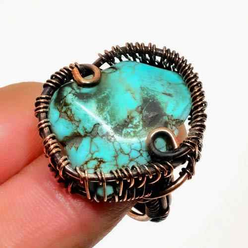Tranquil Tides – Turquoise Copper Ring