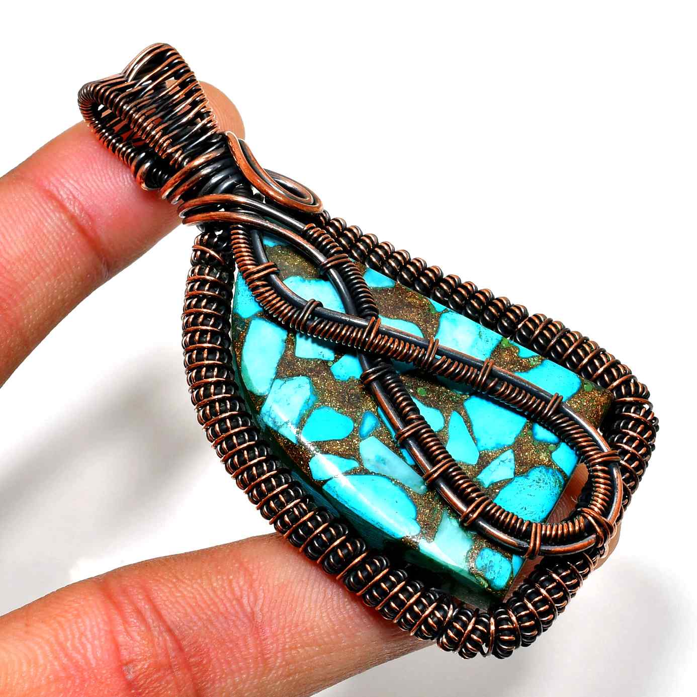 Harmony’s Whisper – Turquoise Copper Pendant