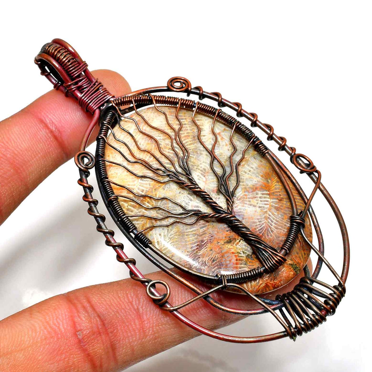 Forestheart – Agate Tree of Life Copper Pendant