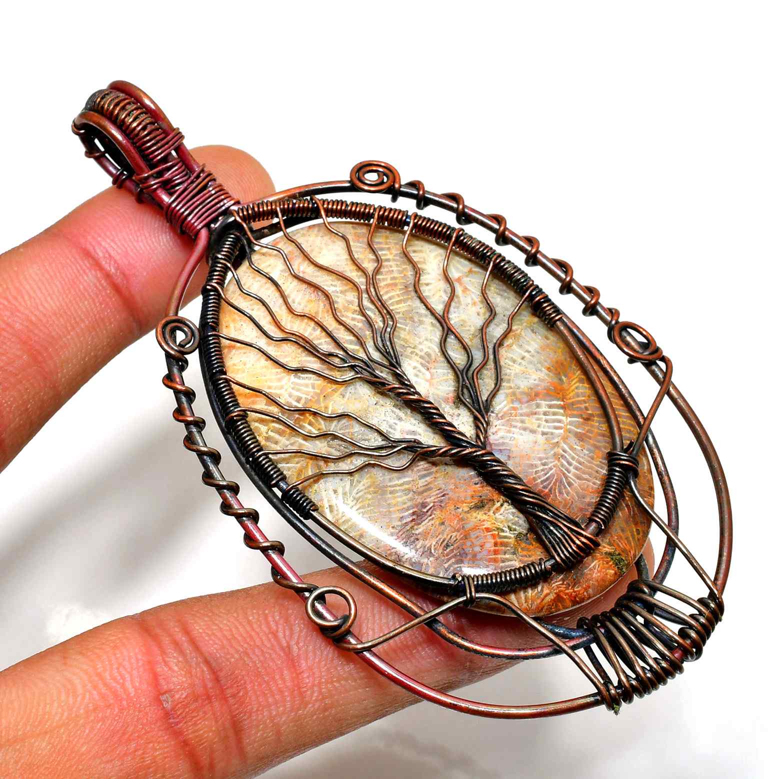 Forestheart – Agate Tree of Life Copper Pendant