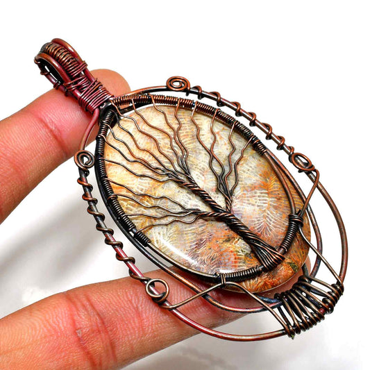 Forestheart – Agate Tree of Life Copper Pendant