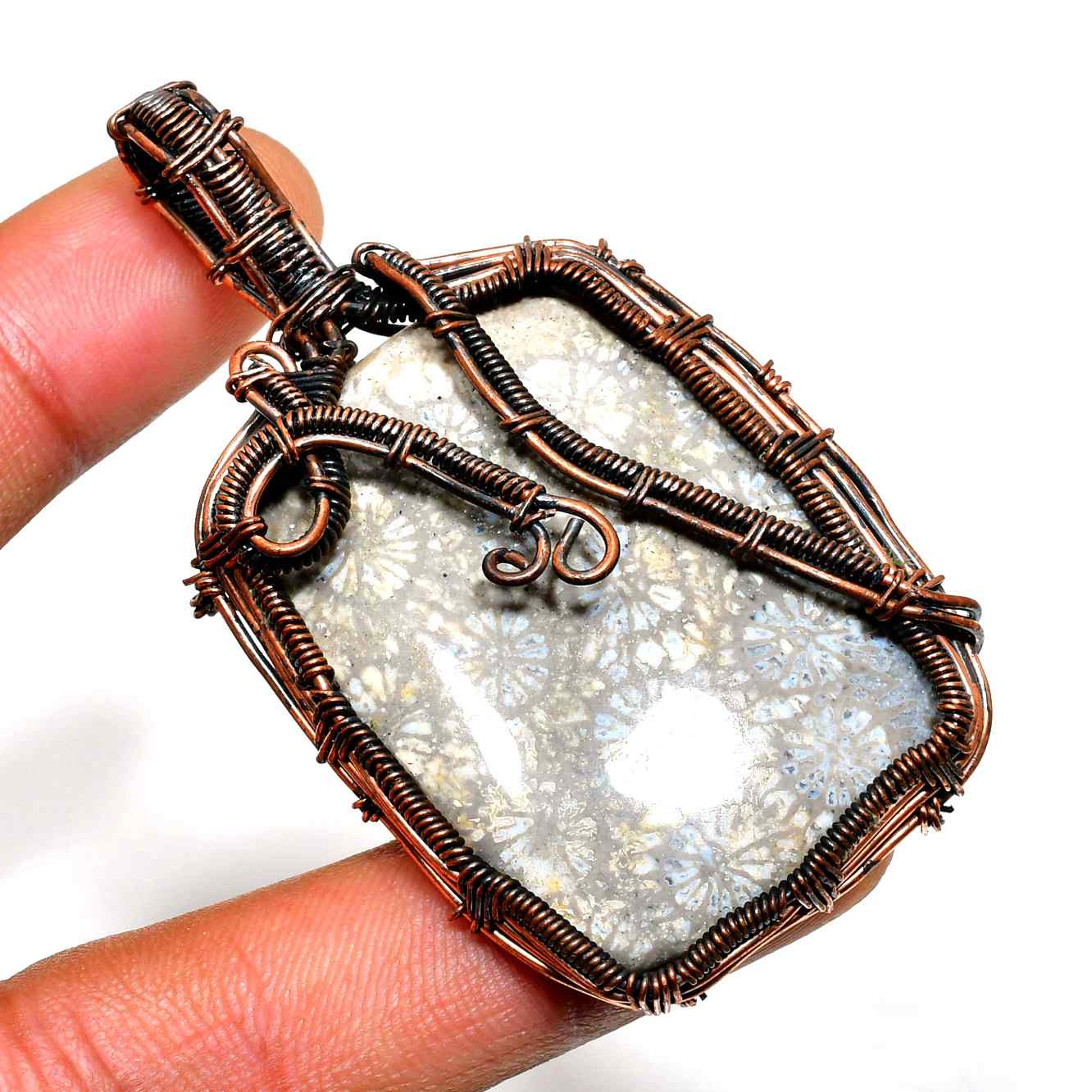 Gaia’s Embrace – Copper-Wrapped Crystal Pendant