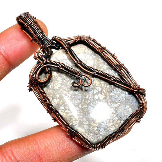 Gaia’s Embrace – Copper-Wrapped Crystal Pendant