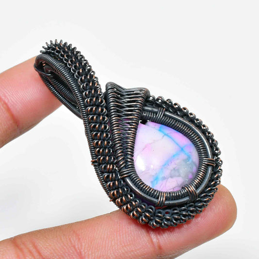 Gaia’s Embrace – Copper-Wrapped Stone Pendant