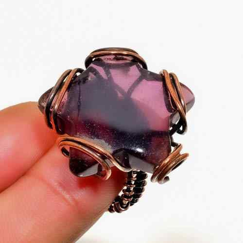 Elysian Star – Amethyst & Oxidized Copper Ring