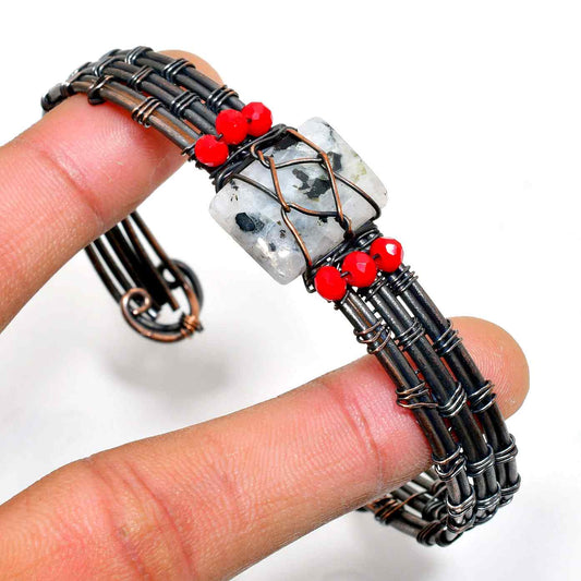 Grounded Flame – Granite & Coral Bracelet