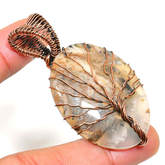Gaia’s Embrace – Tree of Life Agate Pendant