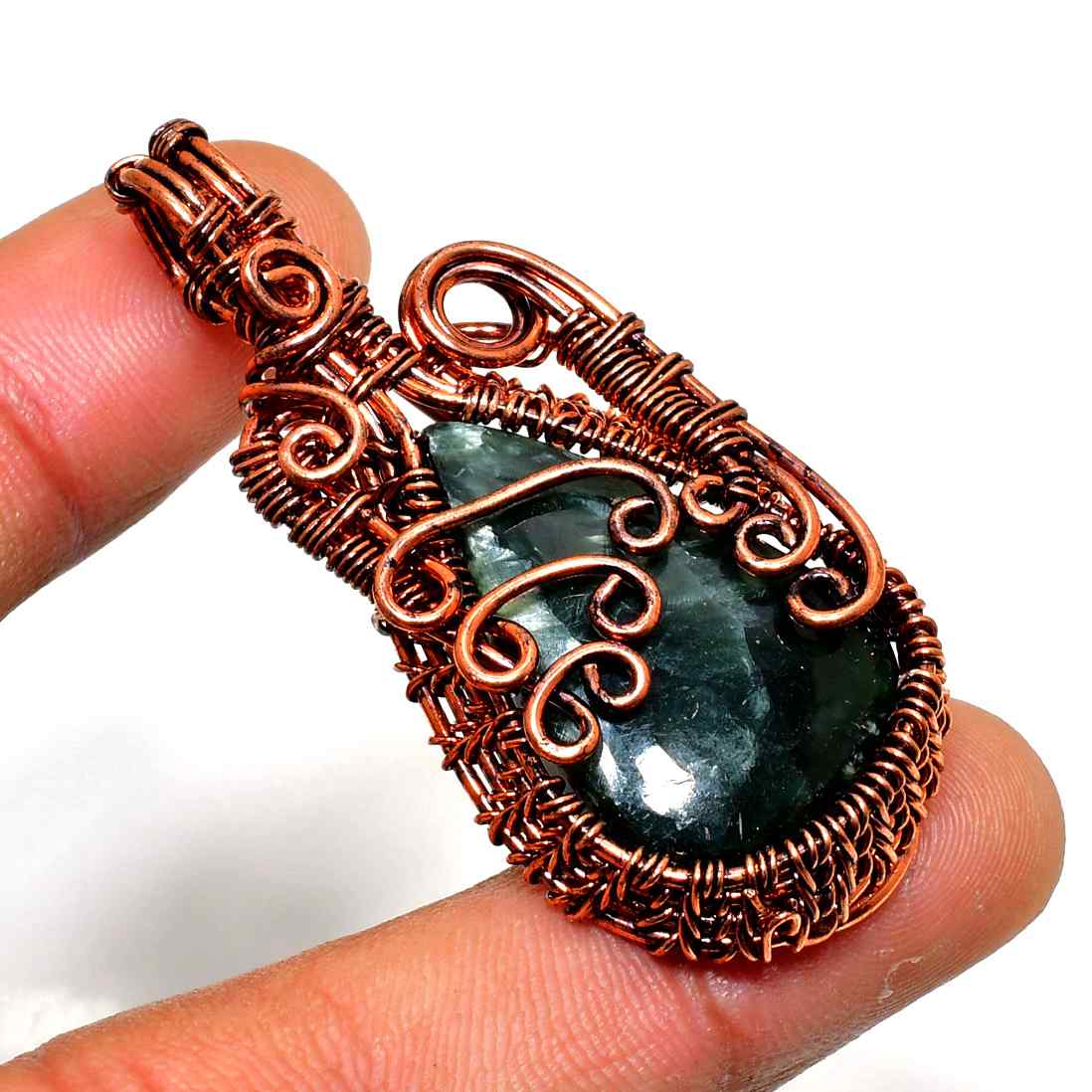 Gaia’s Embrace – Copper-Wrapped Natural Stone Pendant
