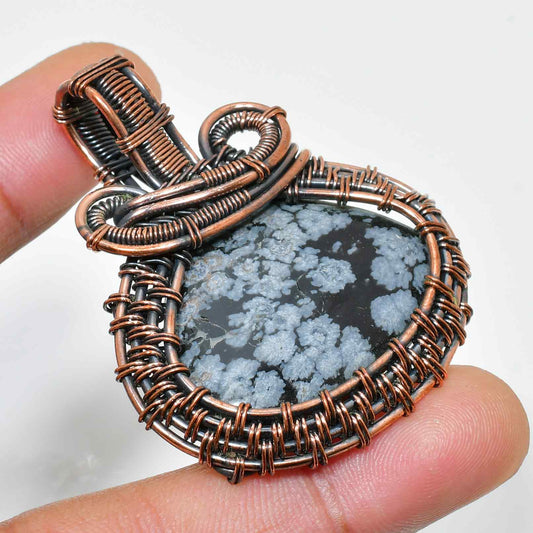 Ebon Aura – Copper-Wrapped Obsidian Pendant