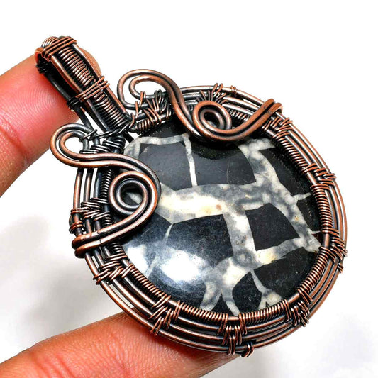 Mystic Onyx – Copper Wire Wrapped Pendant