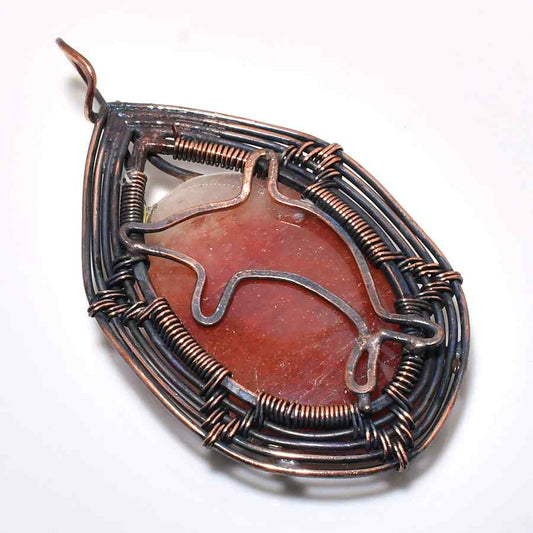 Crimson Harmony – Carnelian Copper Pendant