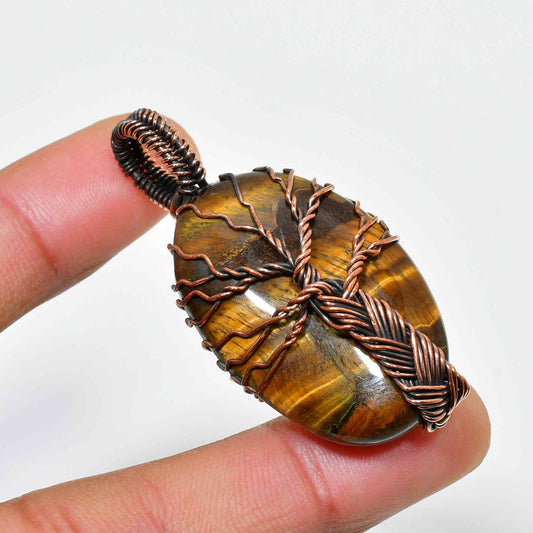 Guardian’s Gaze – Tiger’s Eye Copper Pendant