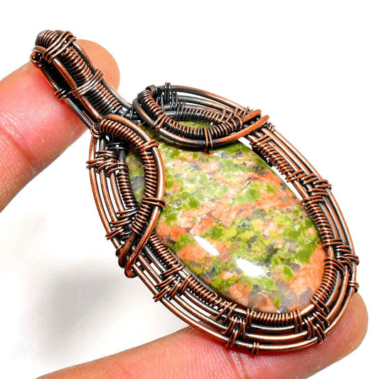 Sylvan Harmony – Copper-Wrapped Jasper Pendant